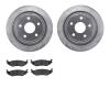 7302-40083 Drilled/Slotted Brake Rotor with 3000-Series Ceramic Brake Pads Kit [Silver], 2002-2018 Mopar, Position: Rear - image 1