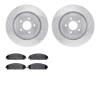 7302-40089 Drilled/Slotted Brake Rotor with 3000-Series Ceramic Brake Pads Kit [Silver], 2008-2014 Mopar, Position: Front - image 1