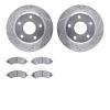 7302-40091 Drilled/Slotted Brake Rotor with 3000-Series Ceramic Brake Pads Kit [Silver], 2005-2010 Multiple Makes/Models, Positi - image 1
