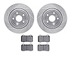7302-42025 Drilled/Slotted Brake Rotor with 3000-Series Ceramic Brake Pads Kit [Silver], Fits Select Mopar, Position: Rear - image 1