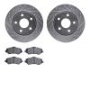 7302-42032 Drilled/Slotted Brake Rotor with 3000-Series Ceramic Brake Pads Kit [Silver], 2007-2018 Mopar, Position: Front - image 1