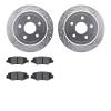 7302-42035 Drilled/Slotted Brake Rotor with 3000-Series Ceramic Brake Pads Kit [Silver], 2007-2018 Mopar, Position: Rear - image 1