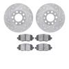 7302-42045 Drilled/Slotted Brake Rotor with 3000-Series Ceramic Brake Pads Kit [Silver], Fits Select Mopar, Position: Rear - image 1