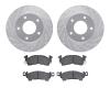 7302-45002 Drilled/Slotted Brake Rotor with 3000-Series Ceramic Brake Pads Kit [Silver], 1977-1978 GM, Position: Rear - image 1