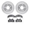 7302-45004 Drilled/Slotted Brake Rotor with 3000-Series Ceramic Brake Pads Kit [Silver], 1983-1996 GM, Position: Front - image 1