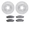 7302-45009 Drilled/Slotted Brake Rotor with 3000-Series Ceramic Brake Pads Kit [Silver], 1994-2001 GM, Position: Front - image 1