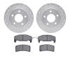 7302-45010 Drilled/Slotted Brake Rotor with 3000-Series Ceramic Brake Pads Kit [Silver], 1988-1994 GM, Position: Rear - image 1