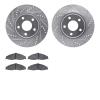 7302-45015 Drilled/Slotted Brake Rotor with 3000-Series Ceramic Brake Pads Kit [Silver], 1998-2002 GM, Position: Front - image 1