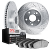 7302-45019 Drilled/Slotted Brake Rotor with 3000-Series Ceramic Brake Pads Kit [Silver], 2013-2019 GM, Position: Front - image 1