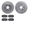 7302-45022 Drilled/Slotted Brake Rotor with 3000-Series Ceramic Brake Pads Kit [Silver], 2010-2020 GM, Position: Front - image 1