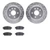 7302-45029 Drilled/Slotted Brake Rotor with 3000-Series Ceramic Brake Pads Kit [Silver], 2011-2018 GM, Position: Rear - image 1