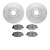 7302-45031 Drilled/Slotted Brake Rotor with 3000-Series Ceramic Brake Pads Kit [Silver], 2016-2020 GM, Position: Front - image 1