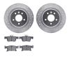 7302-45034 Drilled/Slotted Brake Rotor with 3000-Series Ceramic Brake Pads Kit [Silver], 2016-2018 GM, Position: Rear - image 1