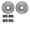 7302-46001 Drilled/Slotted Brake Rotor with 3000-Series Ceramic Brake Pads Kit [Silver], 2018-2020 GM, Position: Front - image 1