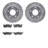 7302-46002 Drilled/Slotted Brake Rotor with 3000-Series Ceramic Brake Pads Kit [Silver], 1969-1978 GM, Position: Front - image 1