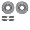 7302-46005 Drilled/Slotted Brake Rotor with 3000-Series Ceramic Brake Pads Kit [Silver], 1976-1978 GM, Position: Rear - image 1