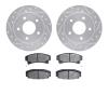 7302-46006 Drilled/Slotted Brake Rotor with 3000-Series Ceramic Brake Pads Kit [Silver], 1986-1992 GM, Position: Rear - image 1