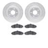 7302-46013 Drilled/Slotted Brake Rotor with 3000-Series Ceramic Brake Pads Kit [Silver], 2005-2013 GM, Position: Front - image 1