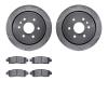 7302-46023 Drilled/Slotted Brake Rotor with 3000-Series Ceramic Brake Pads Kit [Silver], 2013-2019 GM, Position: Rear - image 1