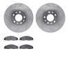 7302-46024 Drilled/Slotted Brake Rotor with 3000-Series Ceramic Brake Pads Kit [Silver], 2003-2007 GM, Position: Front - image 1