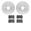 7302-46027 Drilled/Slotted Brake Rotor with 3000-Series Ceramic Brake Pads Kit [Silver], 2013-2019 GM, Position: Front - image 1