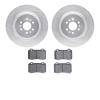 7302-46038 Drilled/Slotted Brake Rotor with 3000-Series Ceramic Brake Pads Kit [Silver], 2004-2011 GM, Position: Rear - image 1