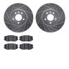 7302-46039 Drilled/Slotted Brake Rotor with 3000-Series Ceramic Brake Pads Kit [Silver], 2014-2019 GM, Position: Front - image 1