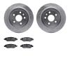 7302-46044 Drilled/Slotted Brake Rotor with 3000-Series Ceramic Brake Pads Kit [Silver], 2008-2015 GM, Position: Rear - image 1