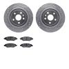 7302-46045 Drilled/Slotted Brake Rotor with 3000-Series Ceramic Brake Pads Kit [Silver], 2008-2014 GM, Position: Rear - image 1