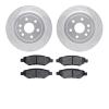 7302-46046 Drilled/Slotted Brake Rotor with 3000-Series Ceramic Brake Pads Kit [Silver], 2010-2016 GM, Position: Rear - image 1