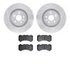 7302-46048 Drilled/Slotted Brake Rotor with 3000-Series Ceramic Brake Pads Kit [Silver], 2009-2015 GM, Position: Front - image 1