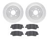 7302-46053 Drilled/Slotted Brake Rotor with 3000-Series Ceramic Brake Pads Kit [Silver], 2013-2019 GM, Position: Rear - image 1
