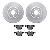 7302-47004 Drilled/Slotted Brake Rotor with 3000-Series Ceramic Brake Pads Kit [Silver], 1978-1978 GM, Position: Front - image 1