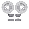 7302-47011 Drilled/Slotted Brake Rotor with 3000-Series Ceramic Brake Pads Kit [Silver], 2007-2017 Suzuki, Position: Front - image 1