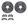 7302-47019 Drilled/Slotted Brake Rotor with 3000-Series Ceramic Brake Pads Kit [Silver], 1982-1984 GM, Position: Front - image 1