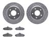 7302-47023 Drilled/Slotted Brake Rotor with 3000-Series Ceramic Brake Pads Kit [Silver], 1984-1987 GM, Position: Front - image 1