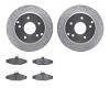 7302-47024 Drilled/Slotted Brake Rotor with 3000-Series Ceramic Brake Pads Kit [Silver], 1984-1987 GM, Position: Rear - image 1