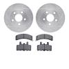 7302-47027 Drilled/Slotted Brake Rotor with 3000-Series Ceramic Brake Pads Kit [Silver], 1990-1993 GM, Position: Front - image 1