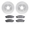 7302-47028 Drilled/Slotted Brake Rotor with 3000-Series Ceramic Brake Pads Kit [Silver], 1988-1996 GM, Position: Front - image 1
