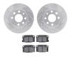 7302-47029 Drilled/Slotted Brake Rotor with 3000-Series Ceramic Brake Pads Kit [Silver], 1988-1993 GM, Position: Front - image 1