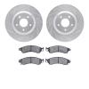 7302-47031 Drilled/Slotted Brake Rotor with 3000-Series Ceramic Brake Pads Kit [Silver], 1988-1996 GM, Position: Front - image 1