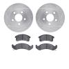 7302-47036 Drilled/Slotted Brake Rotor with 3000-Series Ceramic Brake Pads Kit [Silver], 1991-1993 GM, Position: Front - image 1