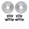 7302-47041 Drilled/Slotted Brake Rotor with 3000-Series Ceramic Brake Pads Kit [Silver], 1994-1997 GM, Position: Front - image 1