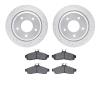 7302-47042 Drilled/Slotted Brake Rotor with 3000-Series Ceramic Brake Pads Kit [Silver], 1994-1996 GM, Position: Rear - image 1