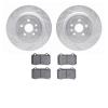 7302-47054 Drilled/Slotted Brake Rotor with 3000-Series Ceramic Brake Pads Kit [Silver], Fits Select GM, Position: Rear - image 1