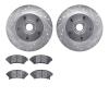 7302-47055 Drilled/Slotted Brake Rotor with 3000-Series Ceramic Brake Pads Kit [Silver], 2005-2005 GM, Position: Front - image 1