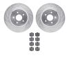 7302-47059 Drilled/Slotted Brake Rotor with 3000-Series Ceramic Brake Pads Kit [Silver], 2006-2013 GM, Position: Rear - image 1