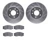 7302-47060 Drilled/Slotted Brake Rotor with 3000-Series Ceramic Brake Pads Kit [Silver], 2007-2015 GM, Position: Front - image 1