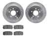 7302-47061 Drilled/Slotted Brake Rotor with 3000-Series Ceramic Brake Pads Kit [Silver], 2007-2015 GM, Position: Rear - image 1