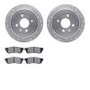 7302-47069 Drilled/Slotted Brake Rotor with 3000-Series Ceramic Brake Pads Kit [Silver], 2014-2016 GM, Position: Rear - image 1